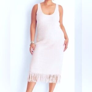 Future Collective Multicolor Sleeveless
Crochet Fringe Midi Dress